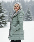 Luna – Chaqueta Acolchada Verde Claro de Invierno