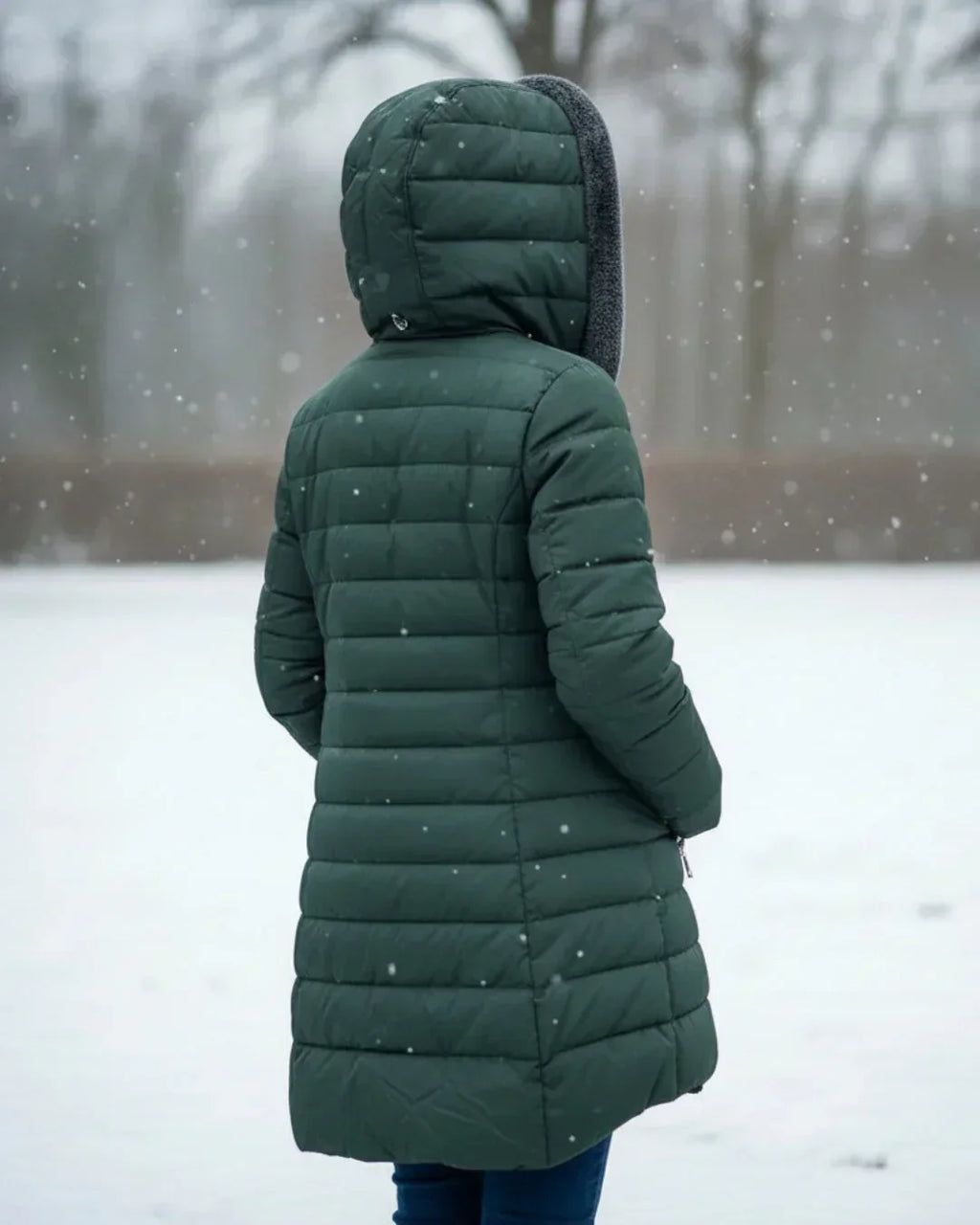 Luna – Chaqueta Acolchada Verde Claro de Invierno