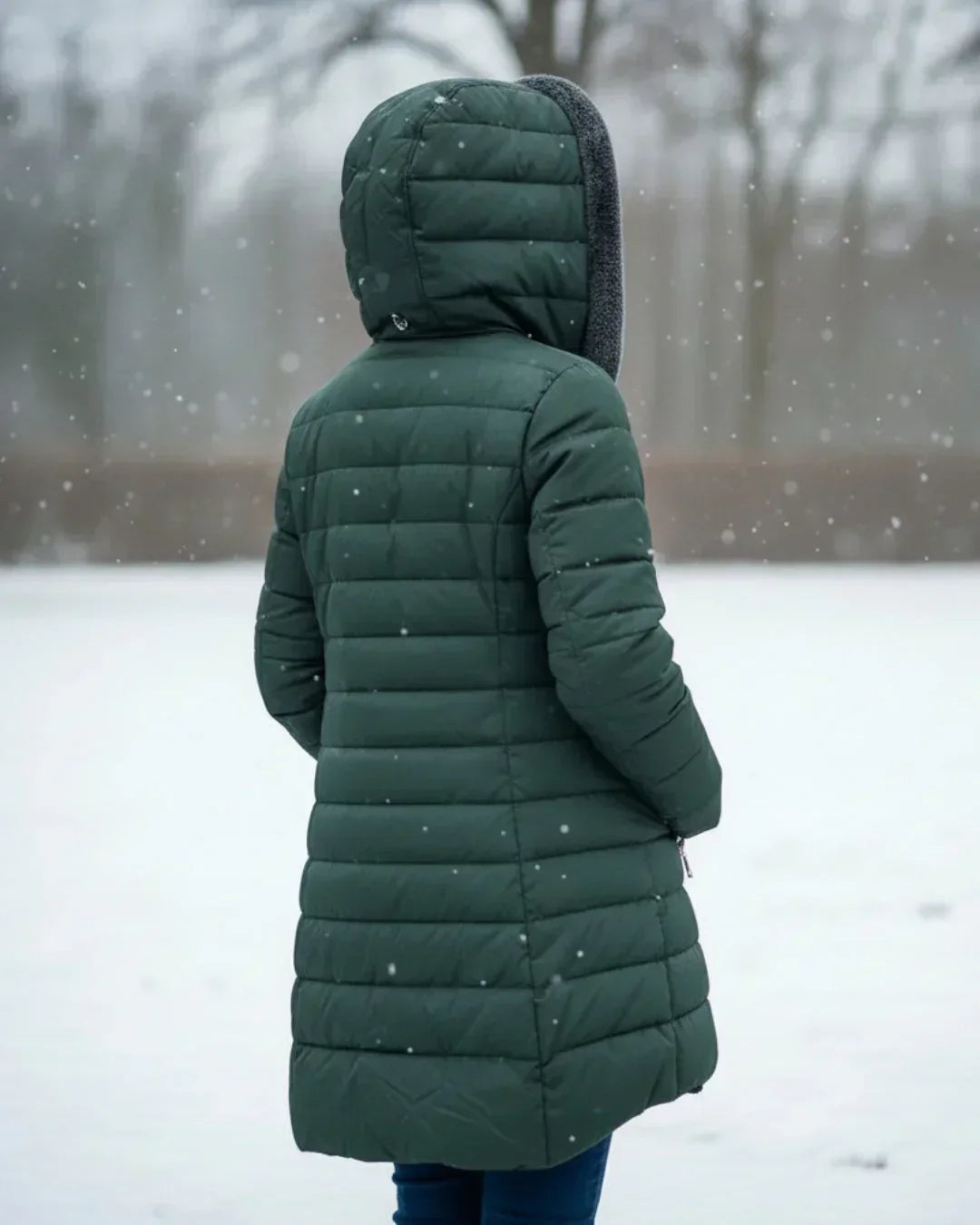 Luna – Chaqueta Acolchada Verde Claro de Invierno
