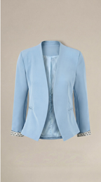 Blazer Caqui de Corte Recto con Hombreras