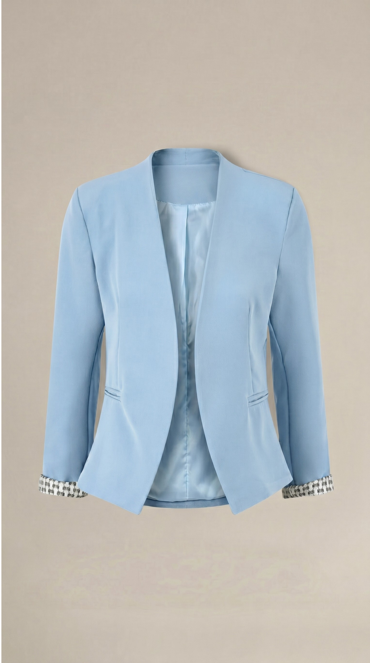 Blazer Caqui de Corte Recto con Hombreras