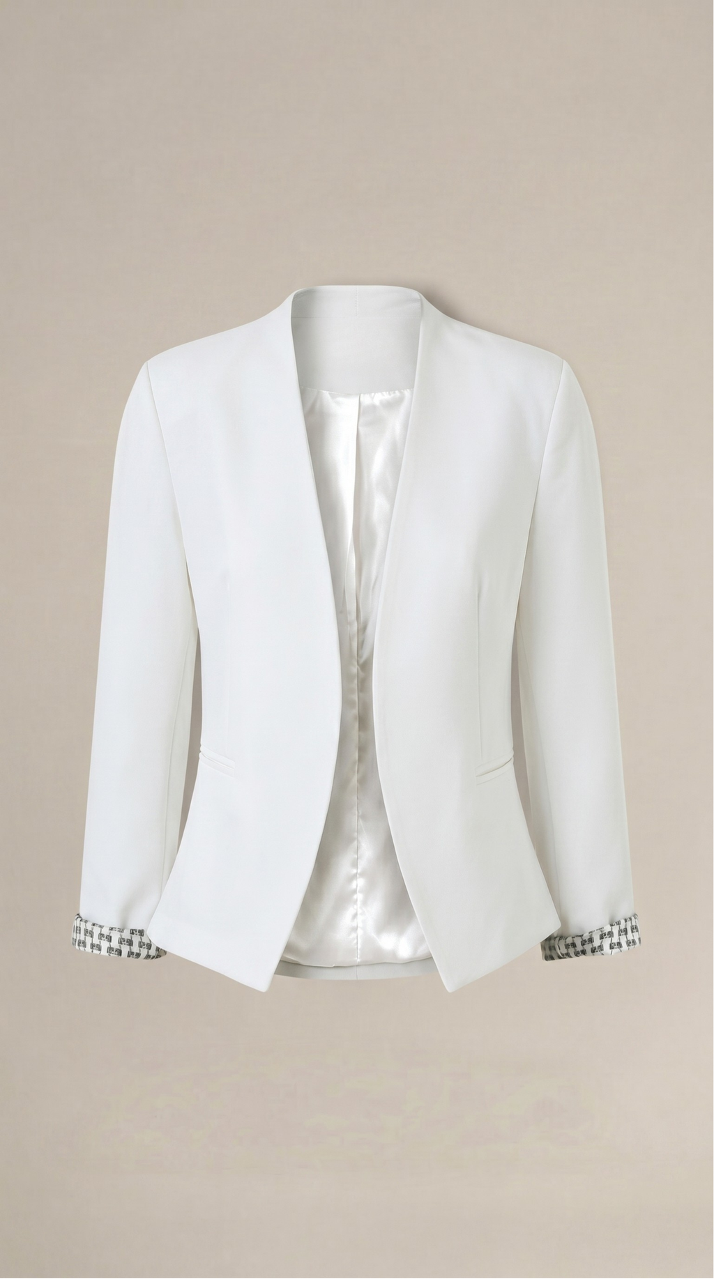 Blazer Caqui de Corte Recto con Hombreras