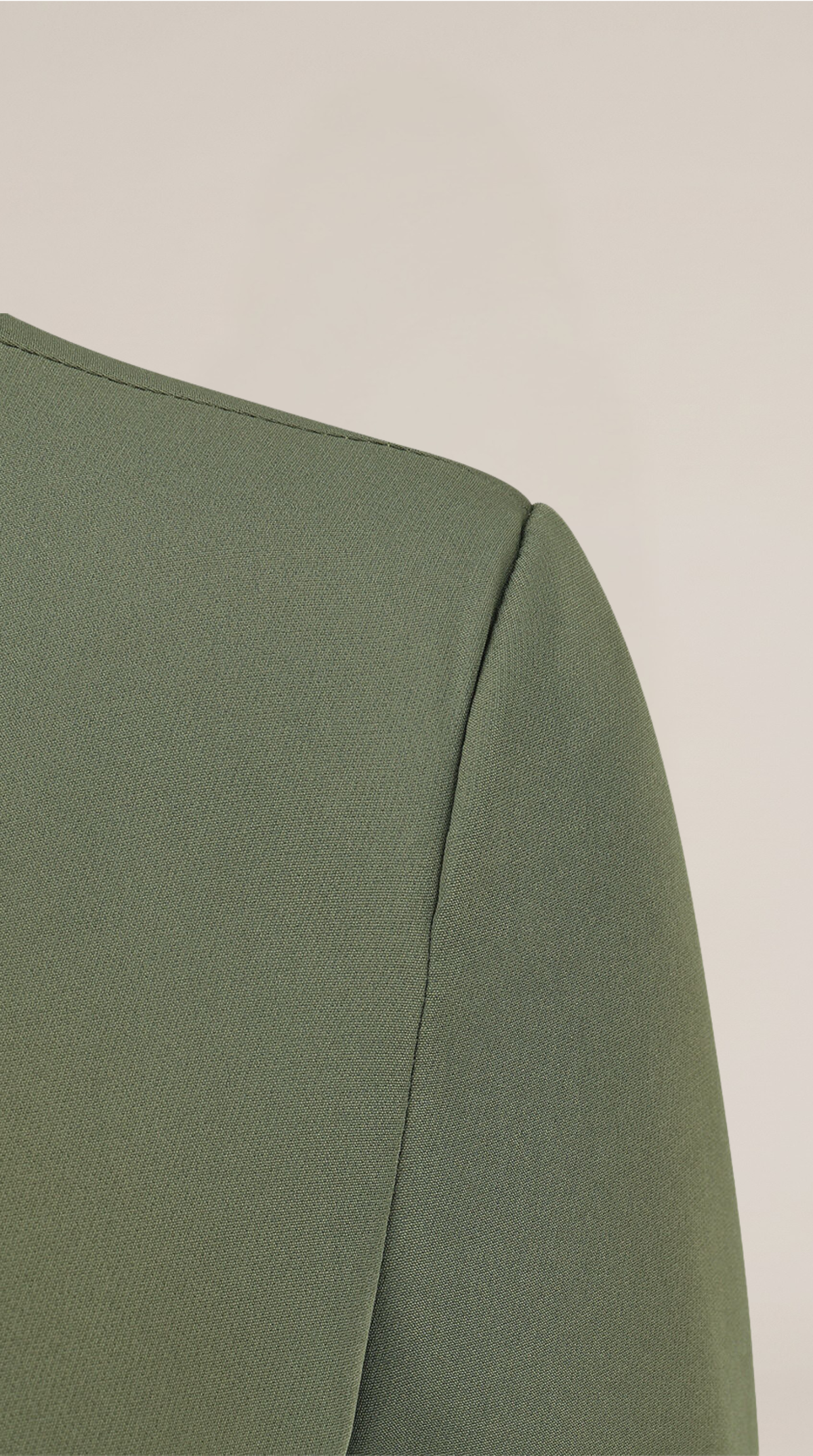 Blazer Caqui de Corte Recto con Hombreras