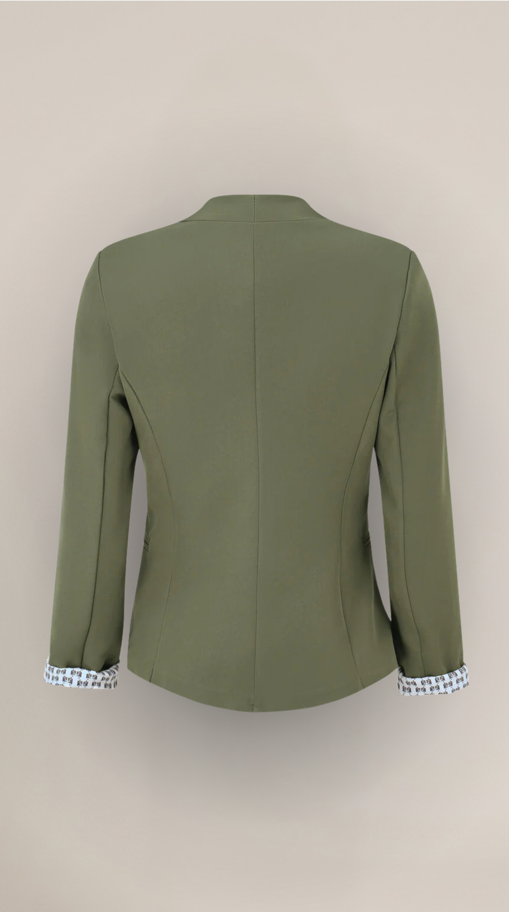Blazer Caqui de Corte Recto con Hombreras