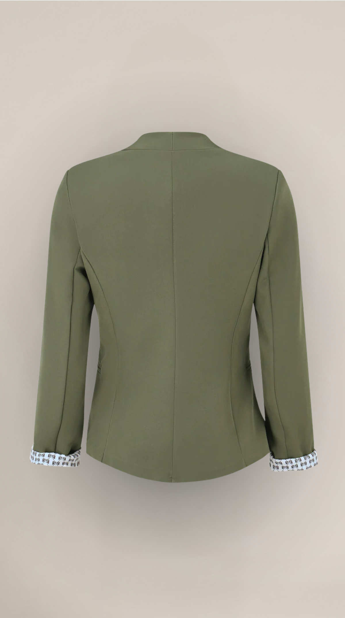 Blazer Caqui de Corte Recto con Hombreras