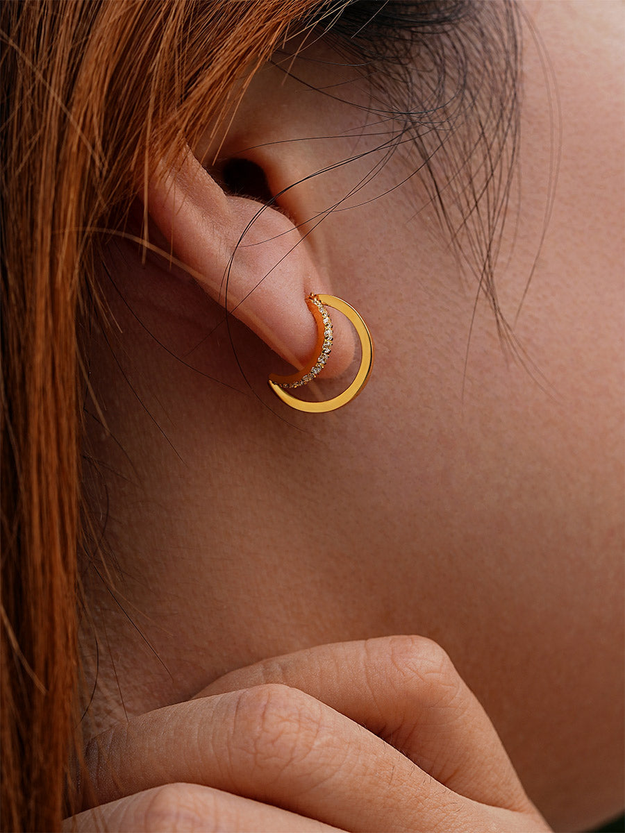 Pendientes Doble Argolla Brillante