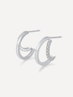Pendientes Doble Argolla Brillante