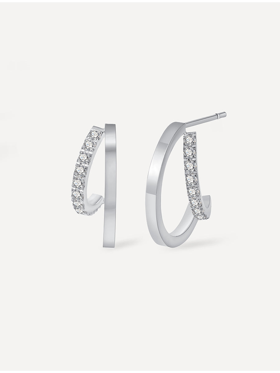 Pendientes Doble Argolla Brillante