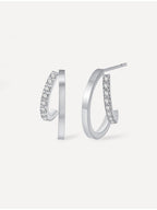 Pendientes Doble Argolla Brillante