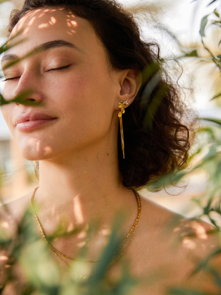 Pendientes Hoja Brillante