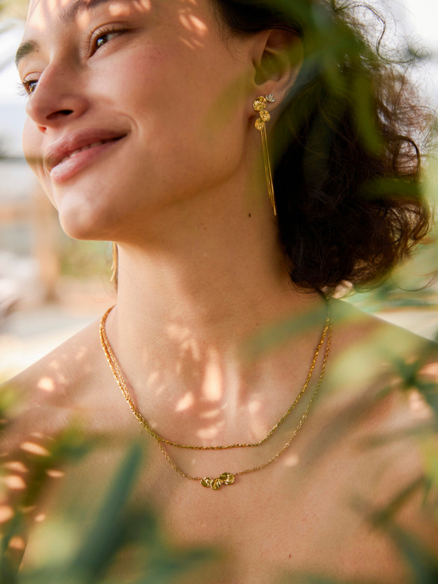 Pendientes Hoja Brillante