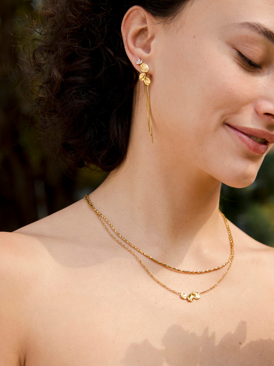 Pendientes Hoja Brillante