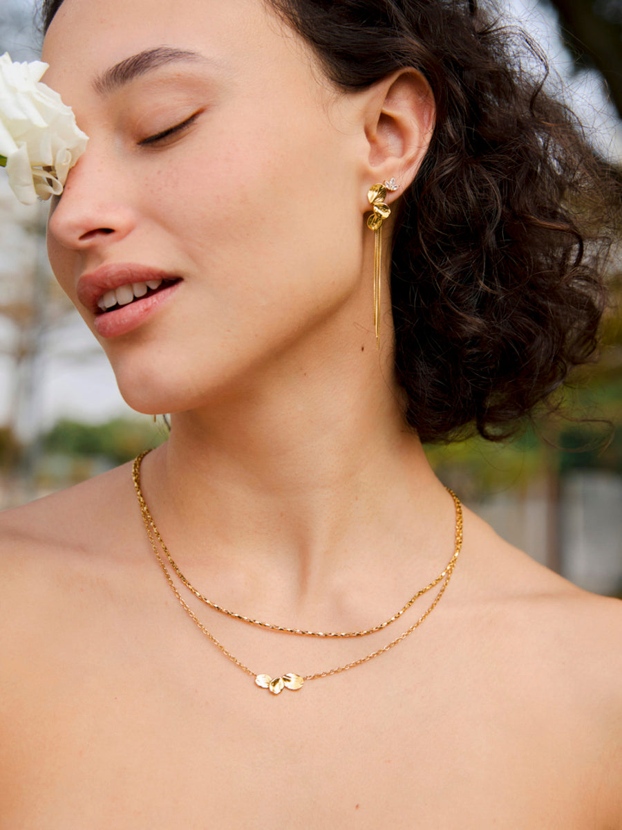 Pendientes Hoja Brillante