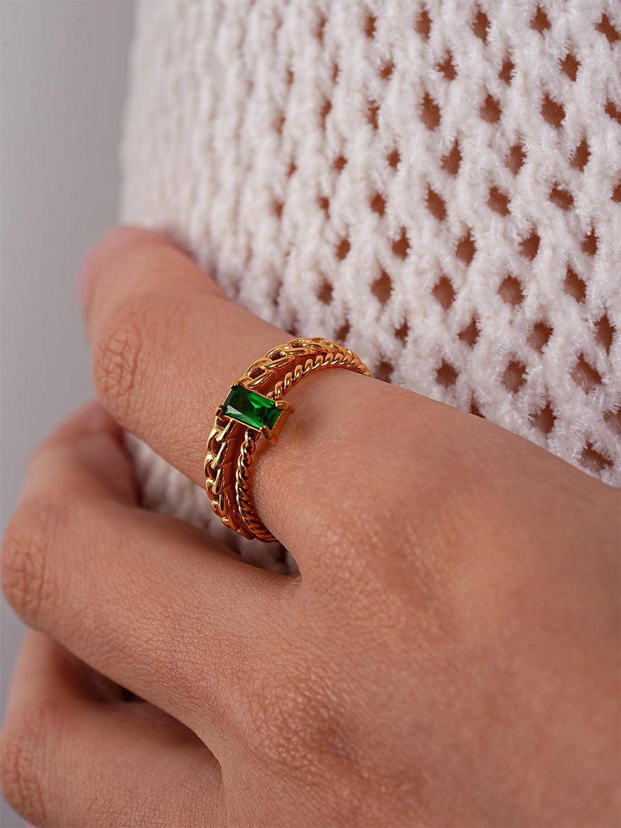 Anillo Espiral Verde