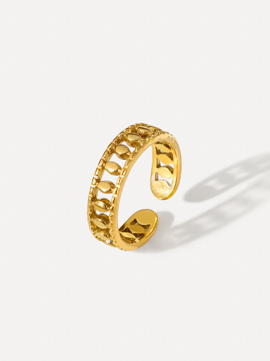 Anillo Onda Dorada