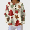 Judith | Sudadera Sin Capucha Mujer Estampado Navideño Manga Larga