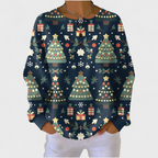 Judith | Sudadera Sin Capucha Mujer Estampado Navideño Manga Larga