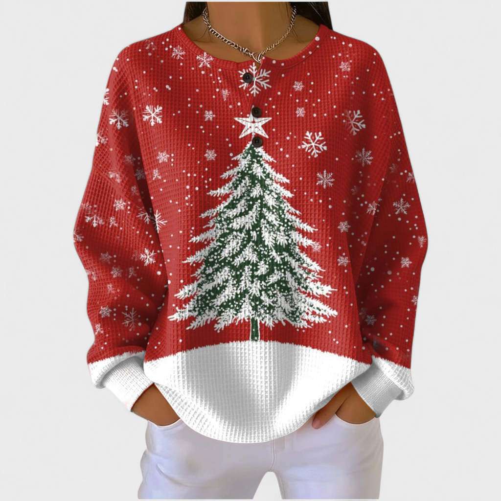 Judith | Sudadera Sin Capucha Mujer Estampado Navideño Manga Larga