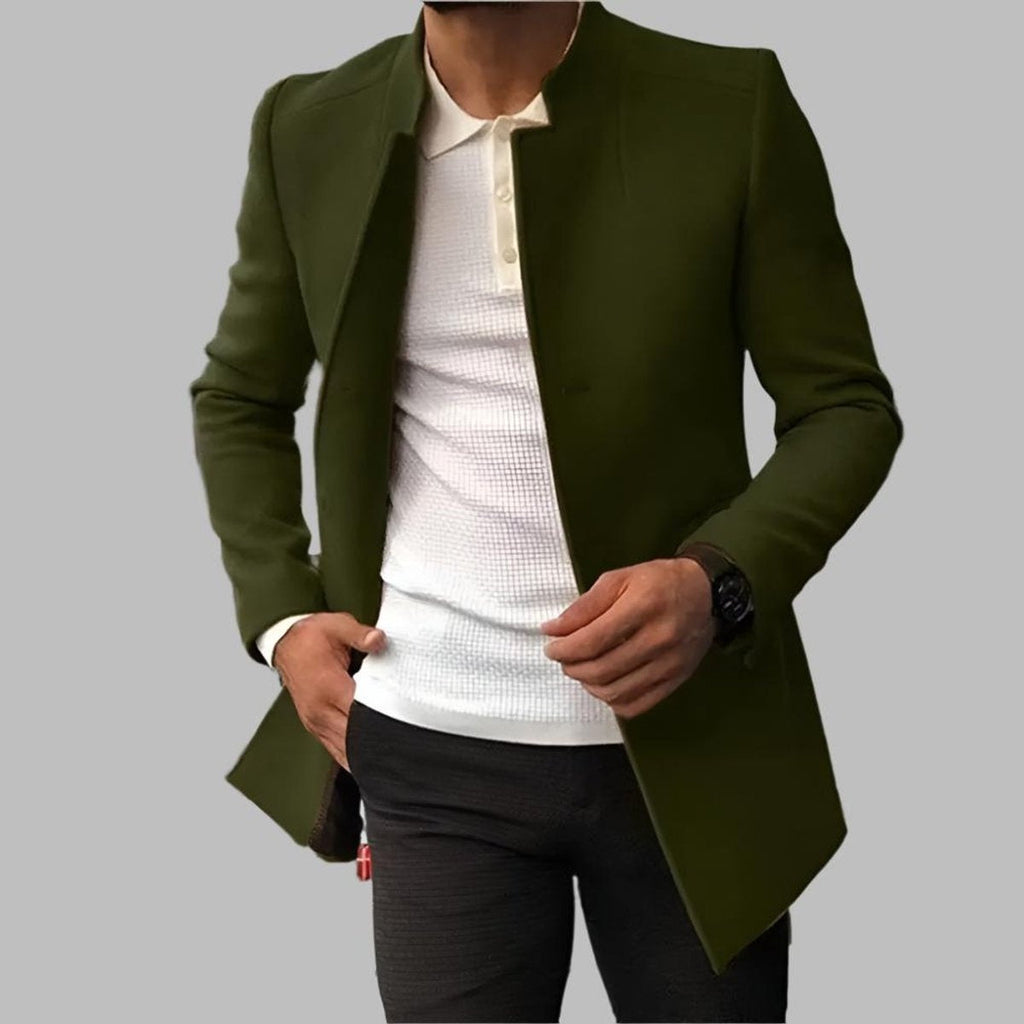 Ciro | Abrigo de Lana Slim Fit Hombre Cuello Mao