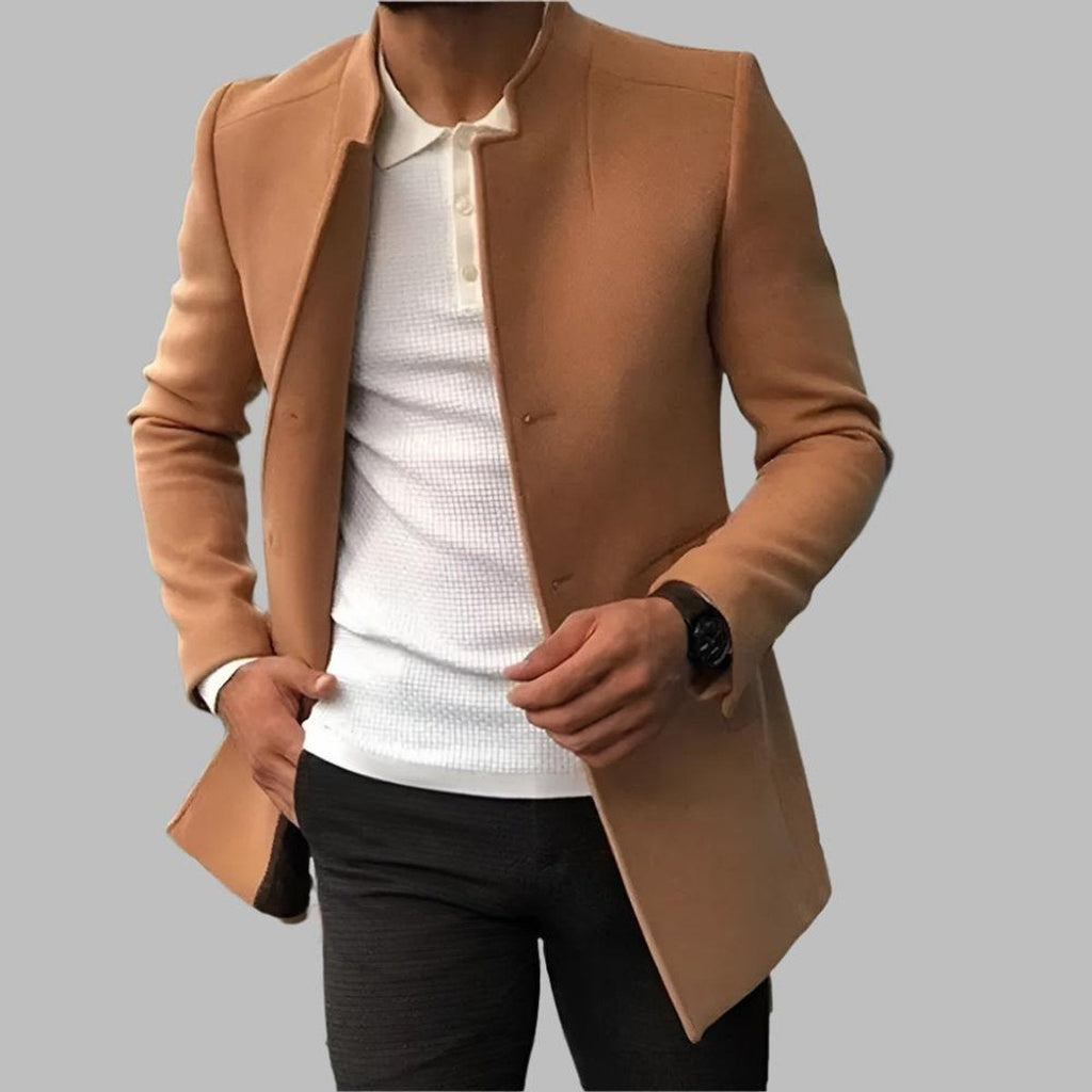 Ciro | Abrigo de Lana Slim Fit Hombre Cuello Mao