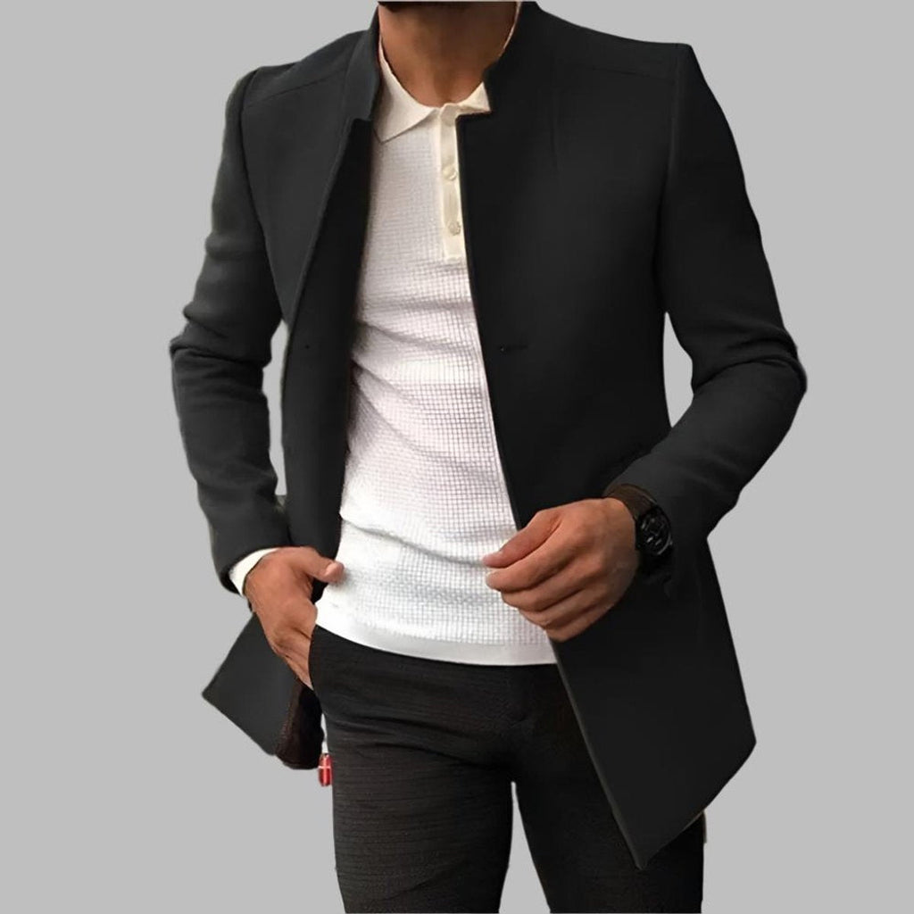 Ciro | Abrigo de Lana Slim Fit Hombre Cuello Mao