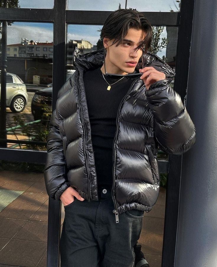 Samuel | Chaqueta de Plumas Hombre con Capucha Acolchada