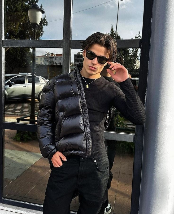 Samuel | Chaqueta de Plumas Hombre con Capucha Acolchada