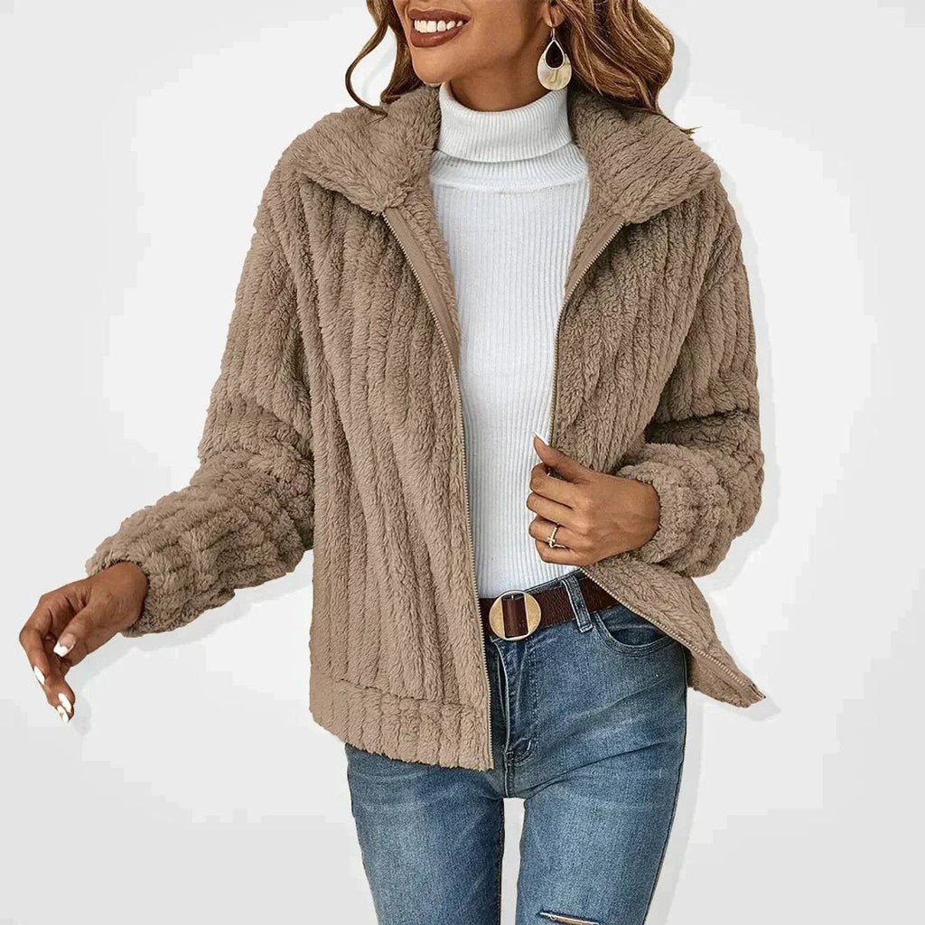 Oihana | Chaqueta de Forro Polar Mujer Cremallera Cuello Solapa