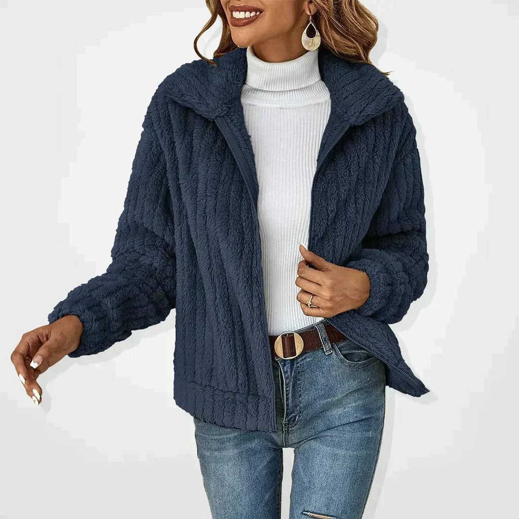 Oihana | Chaqueta de Forro Polar Mujer Cremallera Cuello Solapa