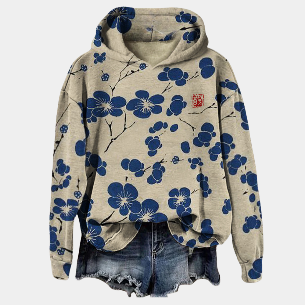 Ángela | Sudadera con Capucha Estampado Floral Mujer Oversize