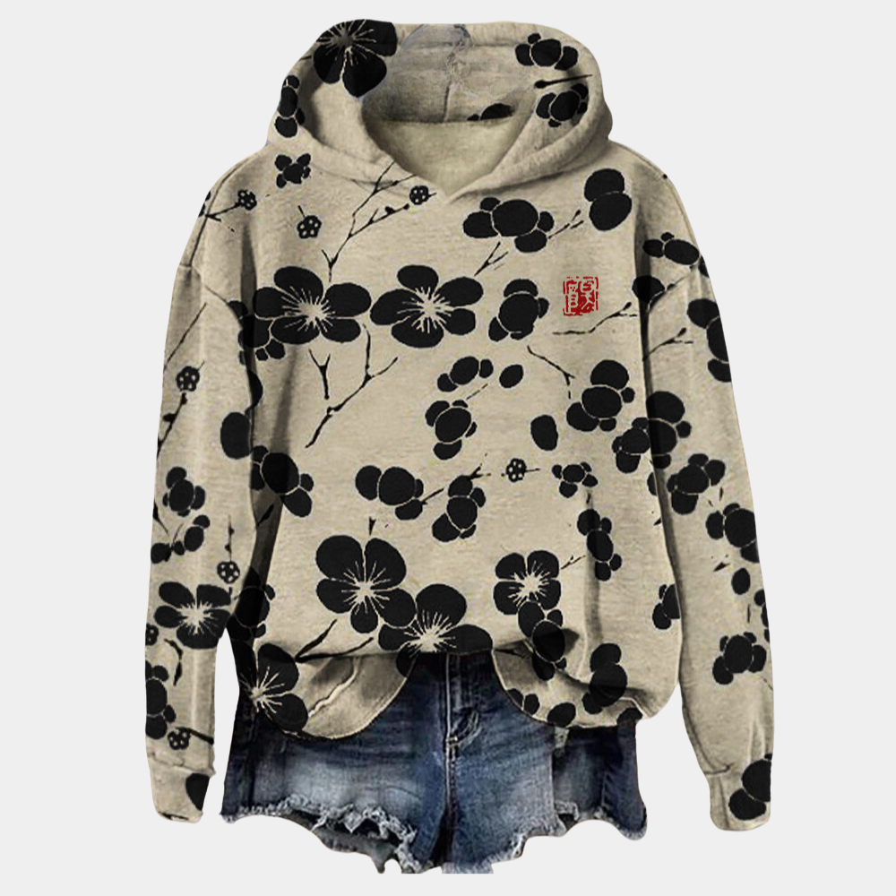 Ángela | Sudadera con Capucha Estampado Floral Mujer Oversize