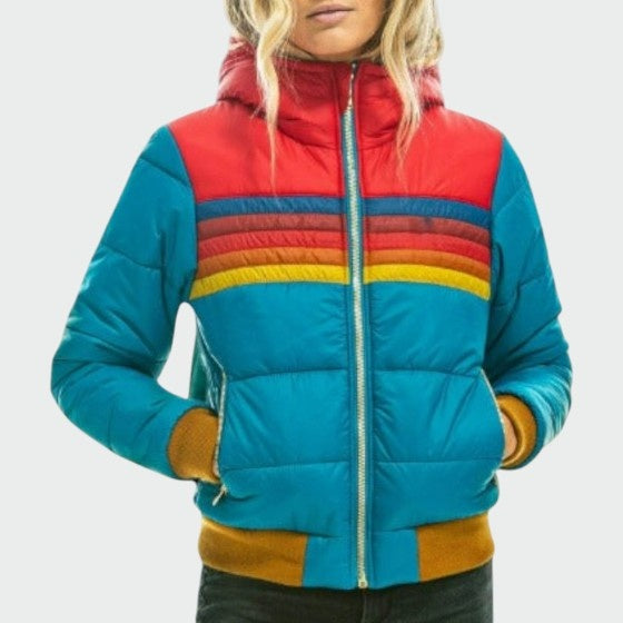 Vera | Chaqueta Acolchada Impermeable Mujer Estampado Multicolor
