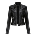Itziar | Chaqueta Motera Mujer de Polipiel Cuello Mao Cremallera