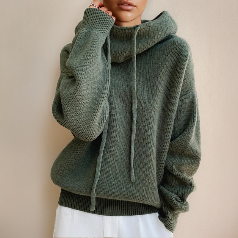 Claudia | Jersey de Punto con Capucha Mujer Oversize Manga Larga