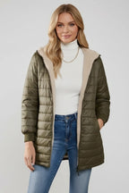 Gala | Chaquetón Acolchado Largo Mujer con Capucha Forro Sherpa