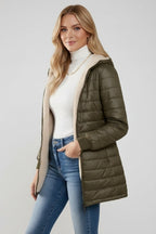 Gala | Chaquetón Acolchado Largo Mujer con Capucha Forro Sherpa