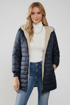 Gala | Chaquetón Acolchado Largo Mujer con Capucha Forro Sherpa