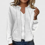 Eva | Jersey de Punto con Capucha y Cremallera Mujer Textura Waffle