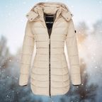 Rosa | Parka Acolchada Larga Mujer con Capucha