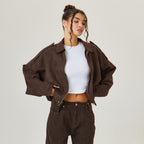 Pilar | Chaqueta de Ante Mujer Oversize Bomber Manga Larga