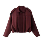 Pilar | Chaqueta de Ante Mujer Oversize Bomber Manga Larga