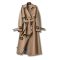 Yolanda | Trench Coat Largo Mujer Cinturón Forro Cuadros