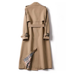 Yolanda | Trench Coat Largo Mujer Cinturón Forro Cuadros