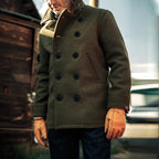 Jacobo | Abrigo de Paño Hombre Doble Botonadura Peacoat Cuello Alto