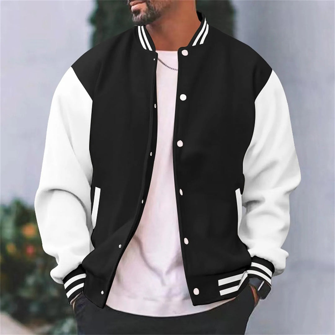 Abdon | Varsity Jacket Hombre Bicolor Botones a Presión