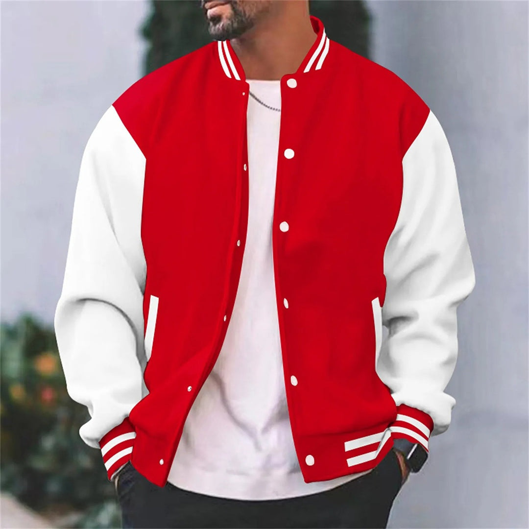Abdon | Varsity Jacket Hombre Bicolor Botones a Presión