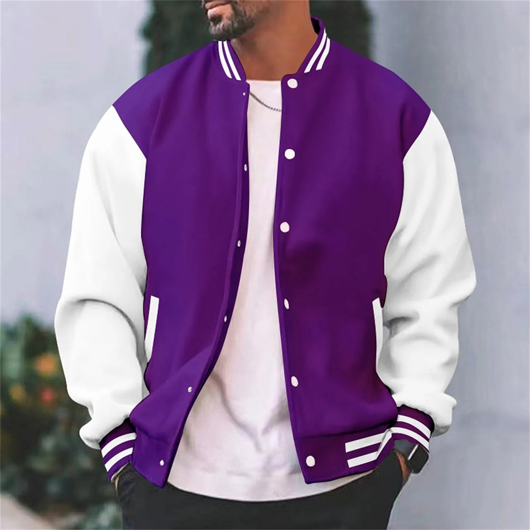 Abdon | Varsity Jacket Hombre Bicolor Botones a Presión