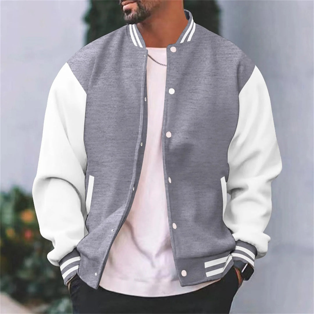 Abdon | Varsity Jacket Hombre Bicolor Botones a Presión