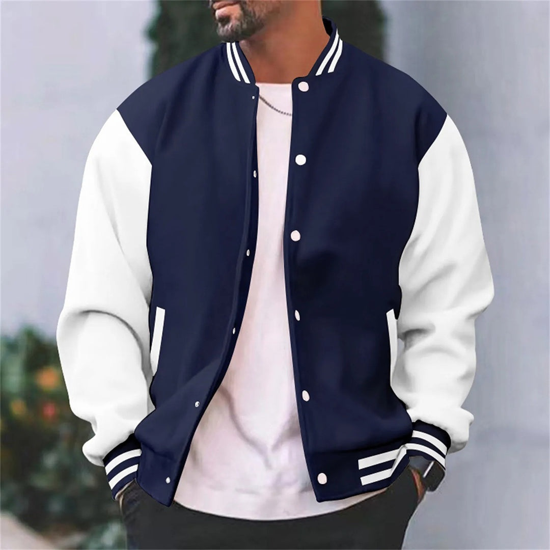 Abdon | Varsity Jacket Hombre Bicolor Botones a Presión