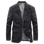 Uriel | Chaqueta Vaquera de Denim Hombre Blazer Cuello Solapa